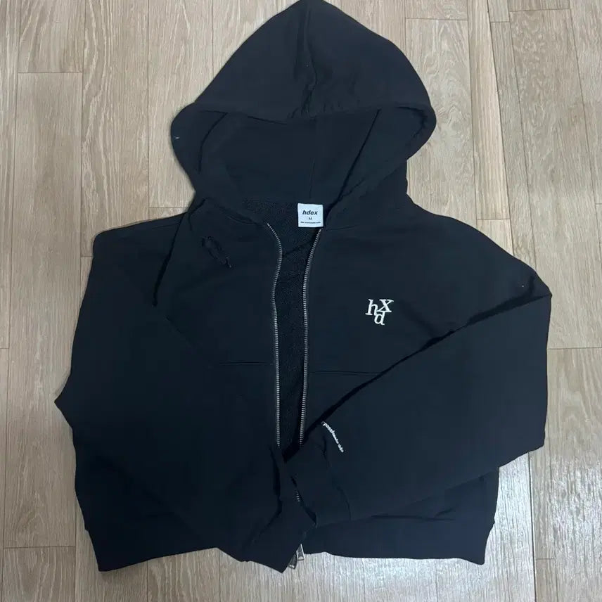 [BUNJANG] HDEX Black Full-Zip Hoodie M / HDEX 블랙 후드집업 에이치덱스 M