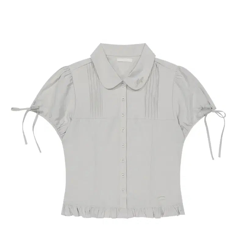 [BUNJANG] Illigo Sera Puff Blouse Grey M / 일리고 세라 퍼프 블라우스 그레이 S