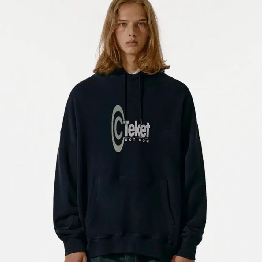 [BUNJANG] Techit Symbol Hoodie Navy M / 테켓 심볼 후드 후드티 네이비 m