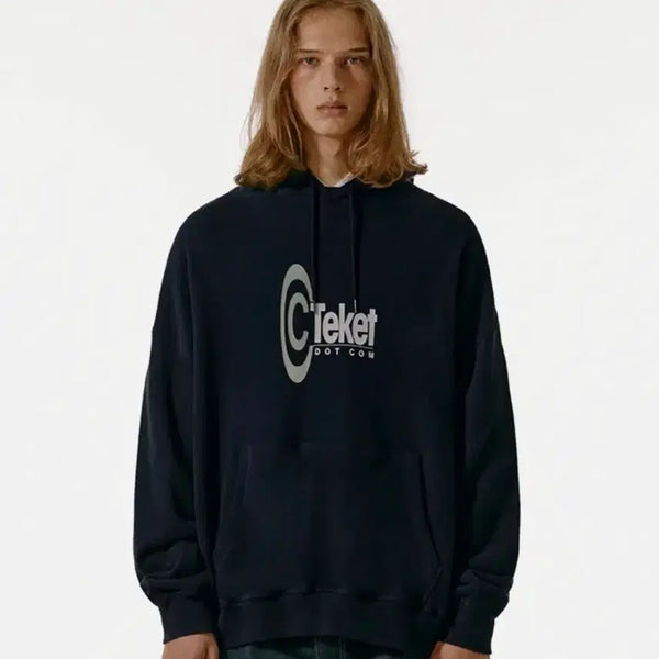 [BUNJANG] Techit Symbol Hoodie Navy M / 테켓 심볼 후드 후드티 네이비 m