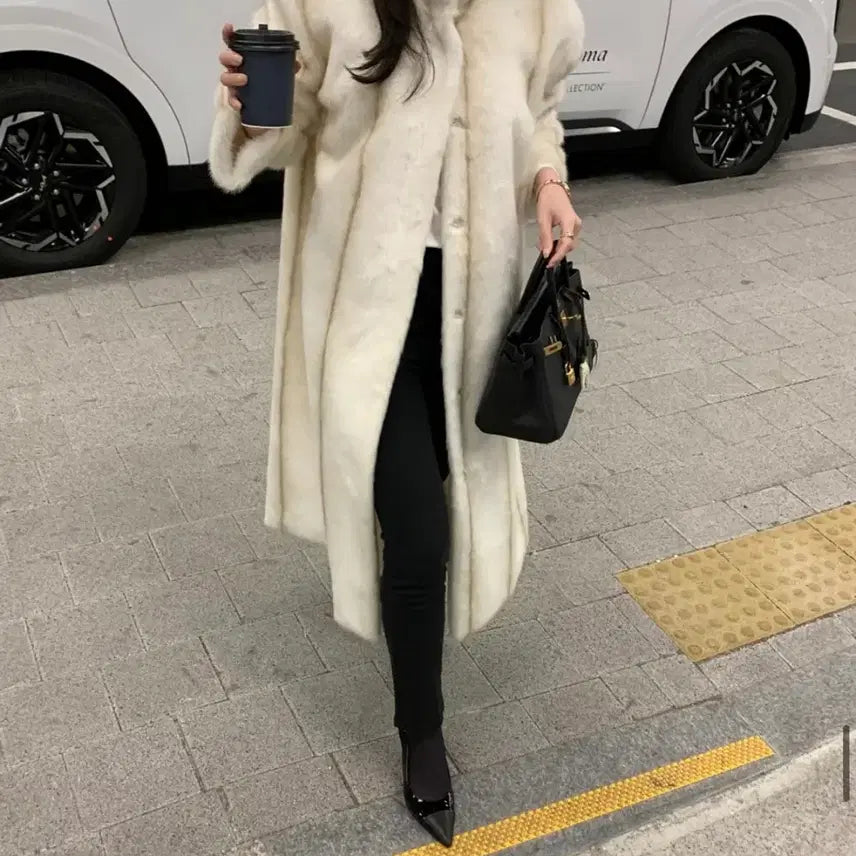 [BUNJANG] Biccini Mink Long Coat / 바이씨니 제작 밍크롱코트