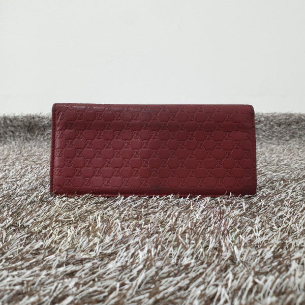 [BUNJANG] Gucci Cima Micro Long Wallet Red Leather / 구찌 씨마 마이크로 장지갑