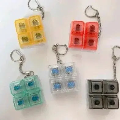 [BUNJANG] LED 4-Keycap Keyring Bundle Set (5 pcs) / (일괄) LED 4구 키캡 키링 5개