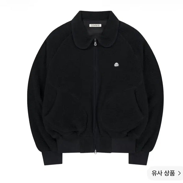 [BUNJANG] Koiseio Round Collar Fleece Jacket Black / 코이세이오 라운드 칼라 플리스 재킷 블랙