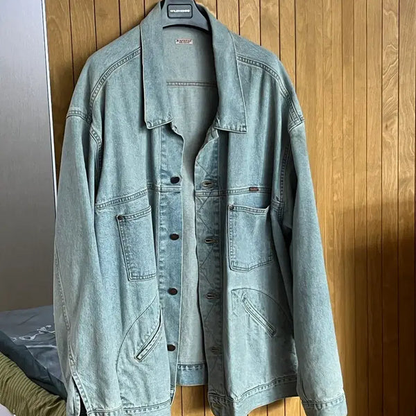 [BUNJANG] Kapital Oversized Light Wash Denim Jacket / 캐피탈 오버사이즈 연청데님 자켓