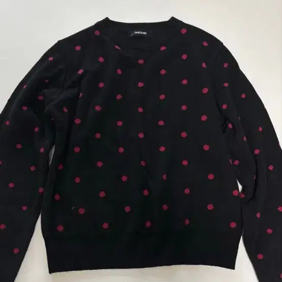 [BUNJANG] OHESIO Cashmere Dot Knit Black/Red / OHESIO CASHMERE DOT KNIT
