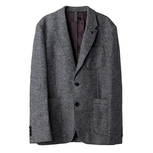 [BUNJANG] M Customellow Grey Bouclé Wool Blazer Suit Jacket / M 커스텀멜로우 그레이 부클 울 모직 블레이저 정장 자켓