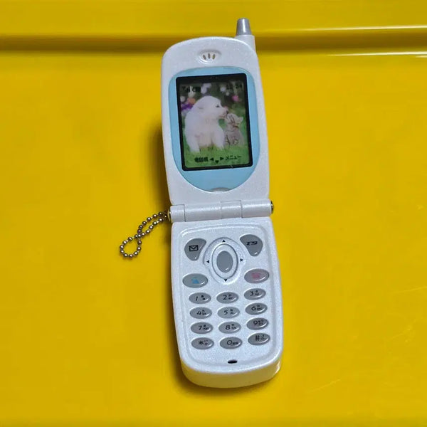 [BUNJANG] Folder Phone White Gacha Keyring / 폴더폰 화이트 가챠 키링