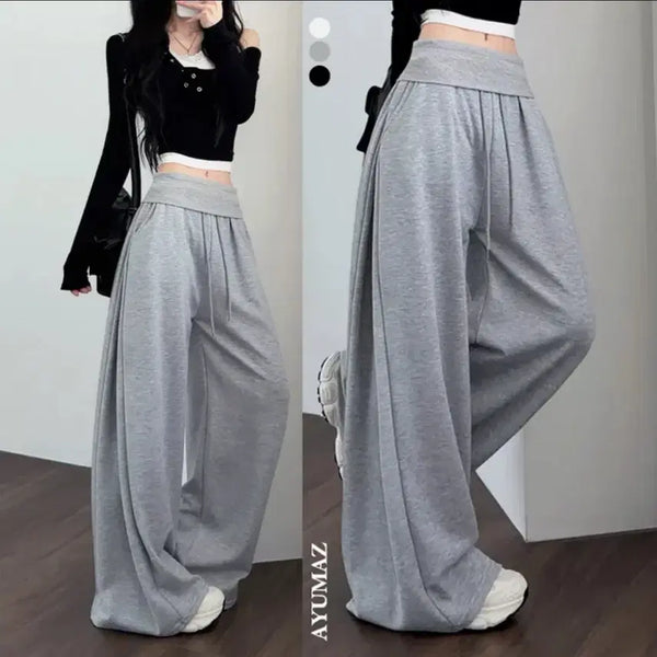 [BUNJANG] Ablley Ultra-Thin Waist Wide Hip Training Pants / 에이블리 허얇골넓팬츠 트레이닝팬츠 바지