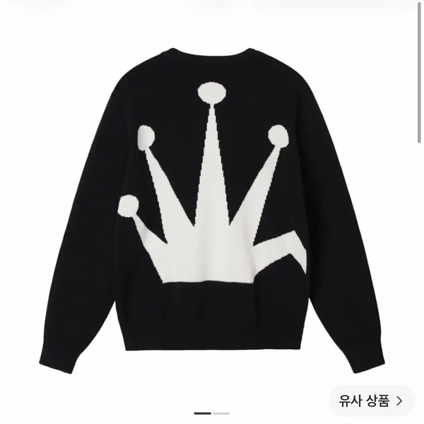 [BUNJANG] Stussy Vent Crown Sweater Black / 스투시 벤트 크라운 스웨터 블랙