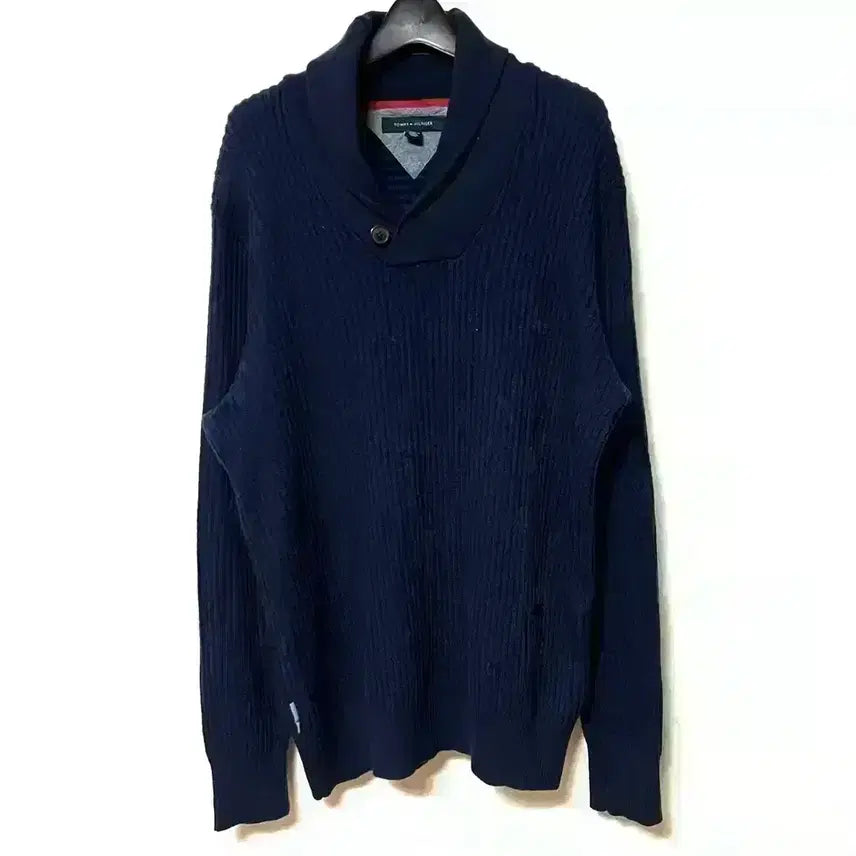 [BUNJANG] Tommy Hilfiger Shawl Collar Knit Sweatshirt / [M,95]타미힐피거 숄카라 니트 맨투맨 타미