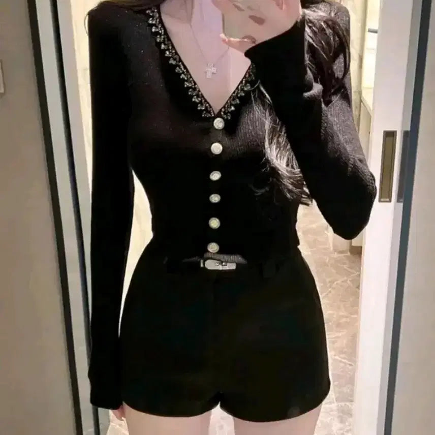 [BUNJANG] Dayrin Blissmin Pearl Cubic Cardigan / 수입의류 펄큐빅가디건 데이린 블리스민