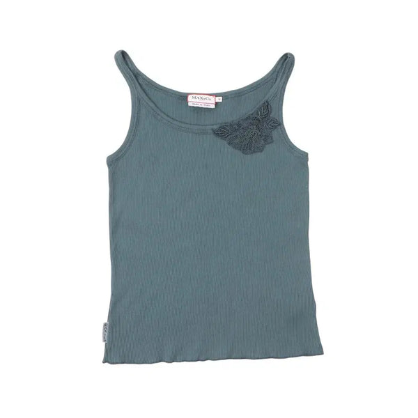 [BUNJANG] Max Mara Mint Flower Knit Sleeveless Top / 막스앤코 민트 플라워 니트 슬리브리스 탑