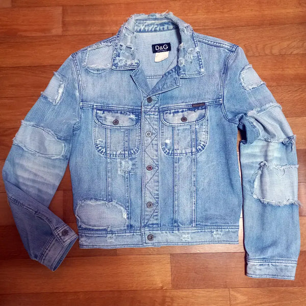 [BUNJANG] Dolce & Gabbana Distressed Patchwork Denim Jacket / 돌체앤가바나 데님자켓