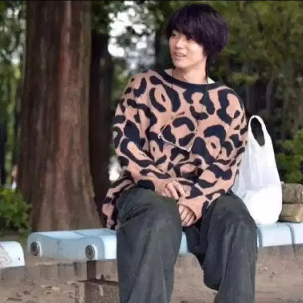 [BUNJANG] Neon Sign Leopard Knit Sweater / neon sign 레오파드 니트 스다 마사키 착용 네온사인 호피 아메카지 빈티지