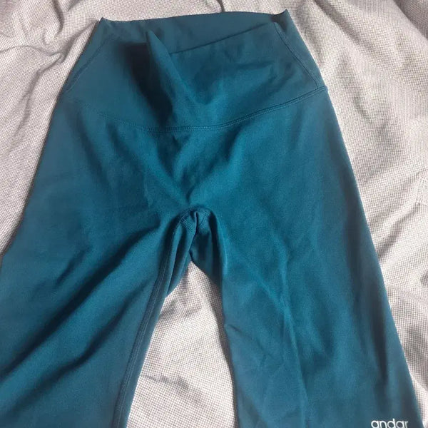 [BUNJANG] Andar 5-Part Leggings Teal M / 안다르 5부 레깅스 청록색 m