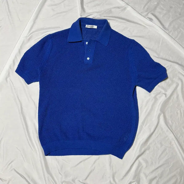 [BUNJANG] Intempomood Bold Mesh Collar Knit Blue / [L]인템포무드 볼드 메쉬 칼라 니트 블루