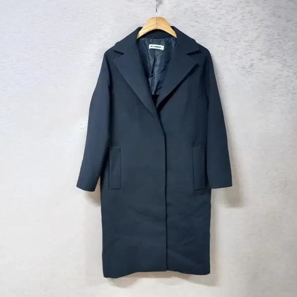 [BUNJANG] Jil Sander Navy Hidden Button Wool Coat / B9-4/질샌더 네이비 숨김단추 코트 겨울 여성