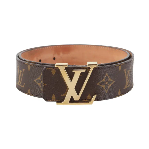 [BUNJANG] Louis Vuitton Monogram LV Initiales Gold Buckle Belt 80 / 루이비통 M9608 모노그램 LV 이니셜 금장 벨트 80  37726K-2