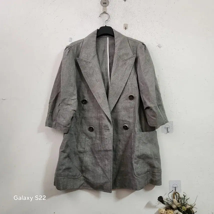 [BUNJANG] Women's Summer Short Sleeve Jacket Gray / 여성 여름 자켓 반팔 그레이