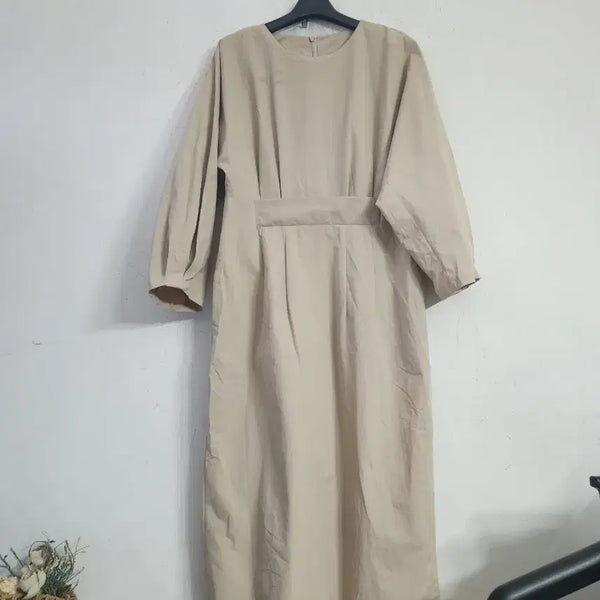 [BUNJANG] Beige Long Dress / 베이지색 롱 원피스