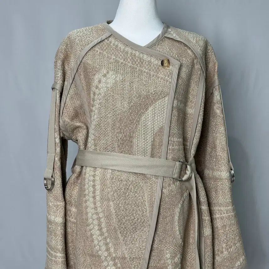 [BUNJANG] IRO Paris NILRAN Jacquard Belted Jacket Beige Size 34 / IRO 이로 파리 NILRAN 자카드 벨티드 자켓 34 베이지 A34