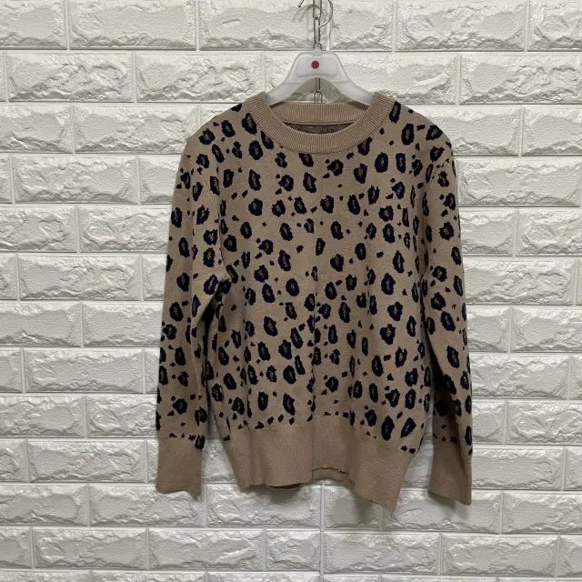 [BUNJANG] Leopard Print Knit T-Shirt / @252) 호피무늬 니트티셔츠
