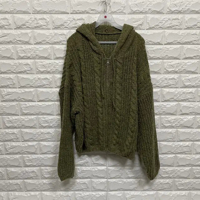 [BUNJANG] Zip-Up Hooded Knitwear / @273) 후드 니트집업