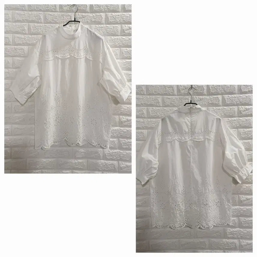 [BUNJANG] Zara Oversized Lace Punching Blouse / ZARA 오버핏 레이스펀칭 블라우스