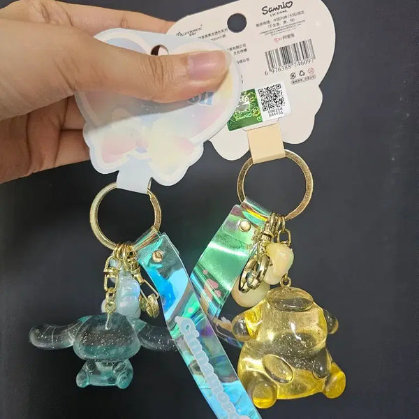[BUNJANG] Sanrio Cinnamoroll & Pompompurin Clear Keyring Set / 산리오 투평 시나모롤/폼폼푸린 키링 세트 일괄가격