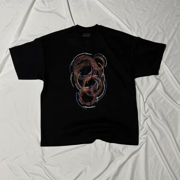 [BUNJANG] Maisonmined INFINITY CRAFT HALF T BLACK T-Shirt / [S] 메종미네드 INFINITY CRAFT HALF T BLACK