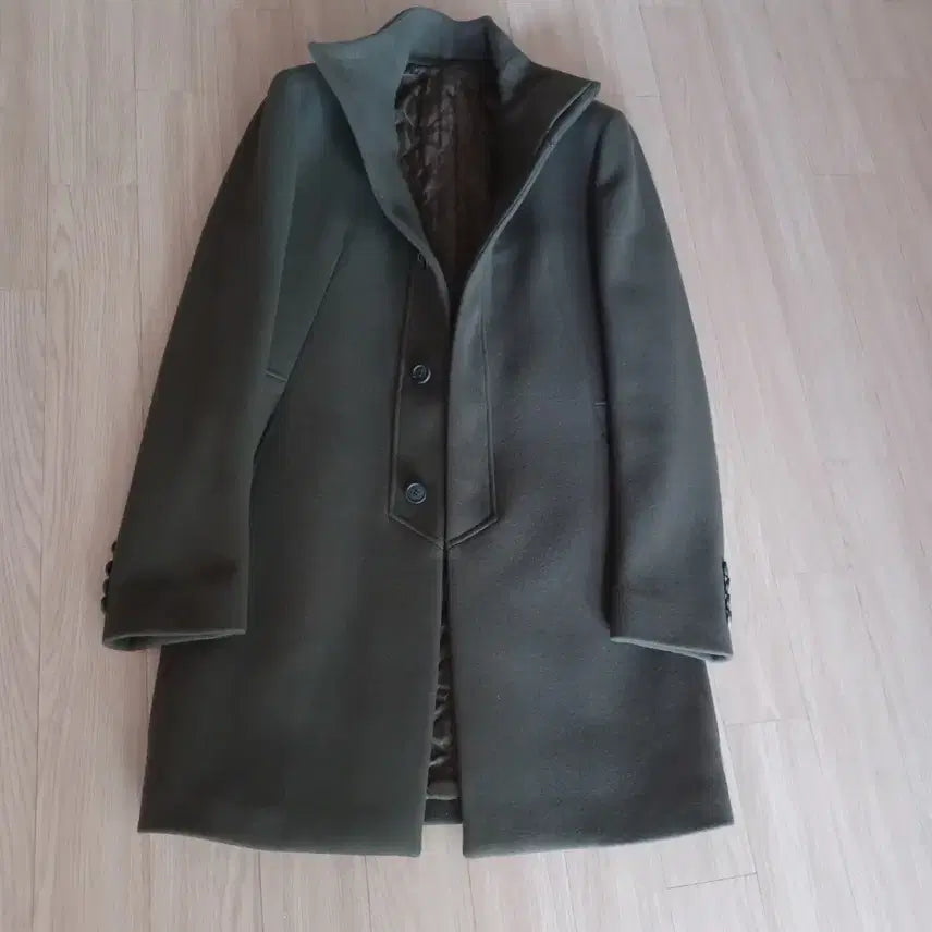 [BUNJANG] Time Homme Wool Blend Single-Breasted Coat Khaki Brown / 타임옴므 코트 95~100