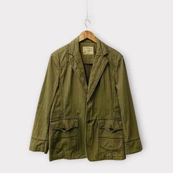 [BUNJANG] Vintage Cotton Canvas Blazer Jacket / 빈티지 코튼 캔버스 소재 블레이저 자켓 95