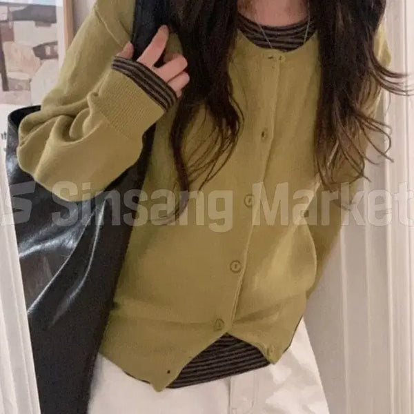 [BUNJANG] Mate Round Cardigan (Sizes 1, 2) / [빠른발송] 메이트 라운드가디건 1 2 사이즈 가을