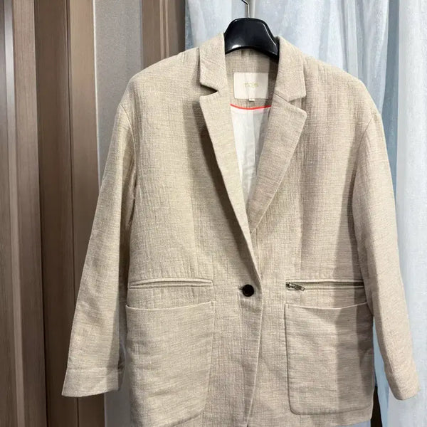 [BUNJANG] MAJE Beige Check Oversized Jacket Size 1 / 마쥬 MAJE 베이지 체크 오버핏 자켓 1사이즈