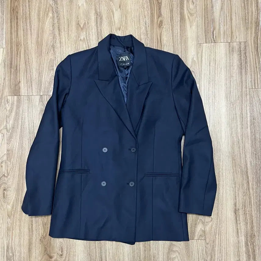 [BUNJANG] Zara Boy Fit Double Blazer Navy / 자라 보이핏 더블 블레이저