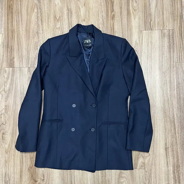 [BUNJANG] Zara Boy Fit Double Blazer Navy / 자라 보이핏 더블 블레이저