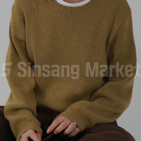 [BUNJANG] Issue Oversized Round Knit Sweater / [빠른발송] 이슈 오버핏 라운드니트