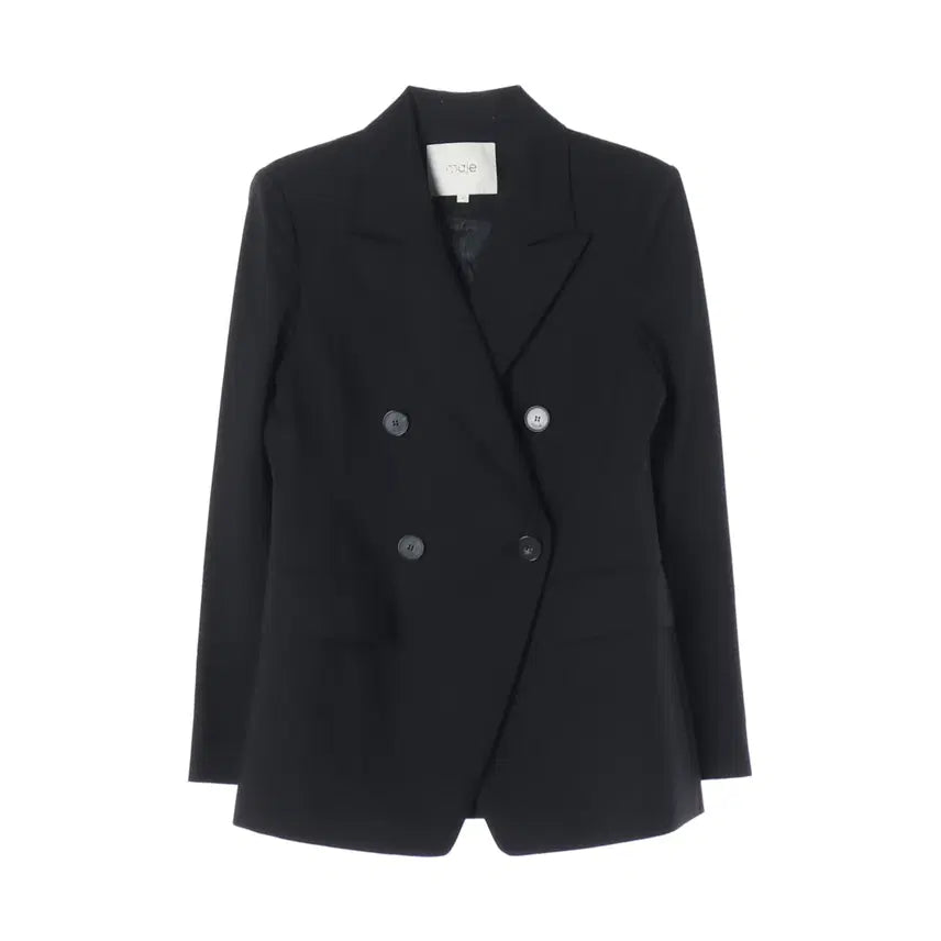 [BUNJANG] Maje 21SS Wool Blend Tapered Double Button Blazer Jacket Black / 마쥬 21SS 울 블렌드 테이퍼드 더블 버튼 블레이저 재킷 블랙 셋업