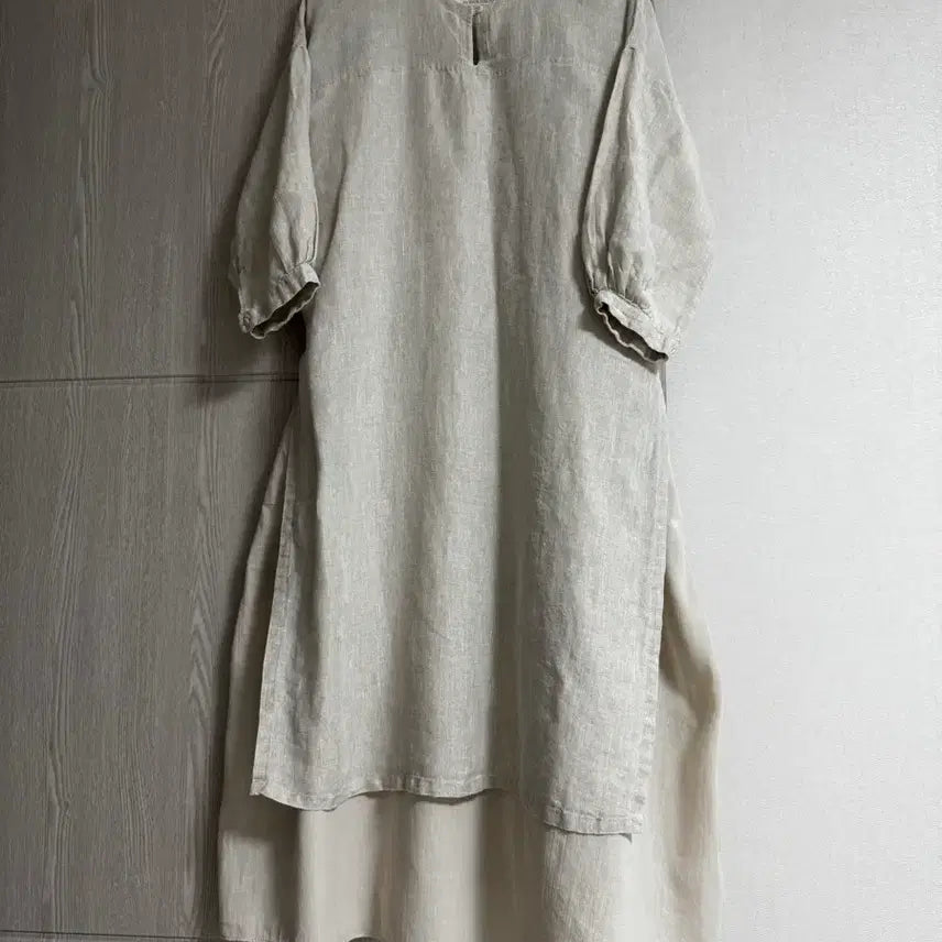 [BUNJANG] MONOCHROME 100% Linen Layered Dress / 모노크롬 마 100% 레이어드 원피스