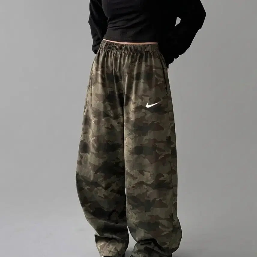 [BUNJANG] Camo Twill Curved Wide Pants / 카모 투윌 커브드와이드