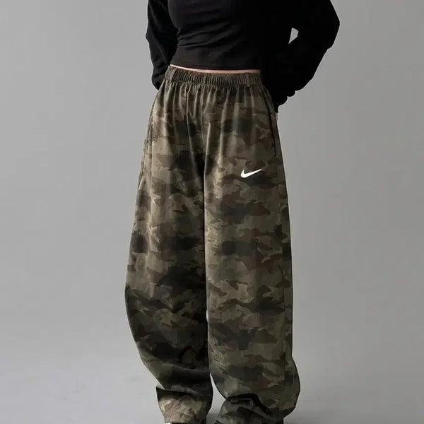 [BUNJANG] Camo Twill Curved Wide Pants / 카모 투윌 커브드와이드