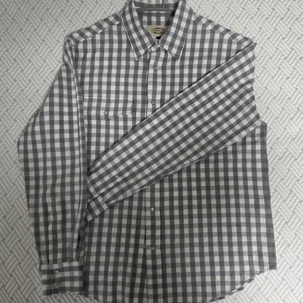 [BUNJANG] Amphist Check Western Shirt Grey M / 암피스트 체크 웨스턴 셔츠 그레이 M