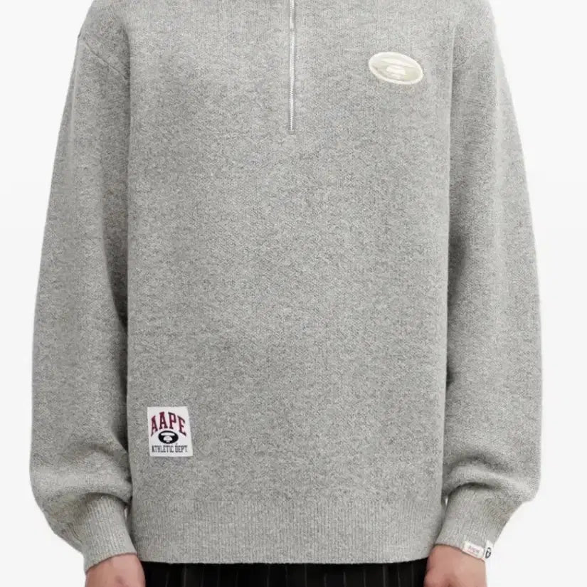 [BUNJANG] AAPE Moonface Half Zip Knit Sweater / AAPE 문페이스 하프 지퍼 니트 스웨터 M