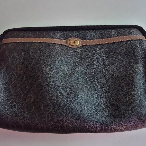 [BUNJANG] Dior Honeycomb Pattern Logo Pouch (Clutch Bag) / 1980's 빈티지 디올 Honeycomb 패턴 로고 파우치 (클러치백)