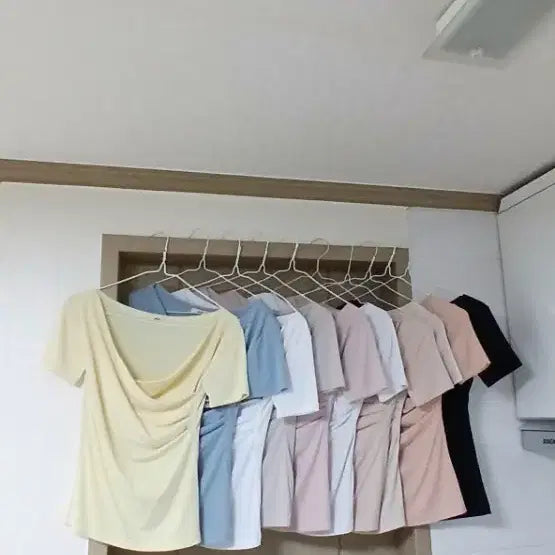 [BUNJANG] Ribbed Wrap Top Set - 10 Piece Bundle / (10개 세트) 골지티 골지 랩티 셔링티 랩티 오프숄더 단정 랩티 하객 출근룩 슬림티 딱붙티