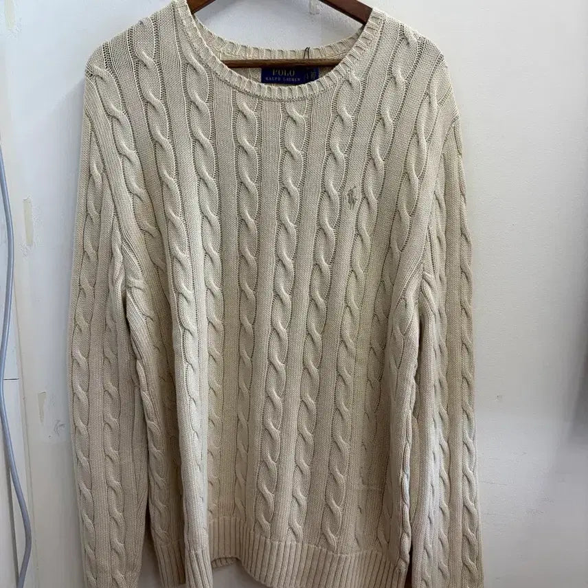 [BUNJANG] Polo Cable Knit Sweater / N62. 폴로 꽈배기 니트