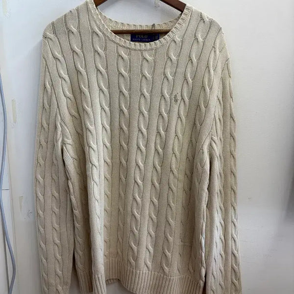 [BUNJANG] Polo Cable Knit Sweater / N62. 폴로 꽈배기 니트