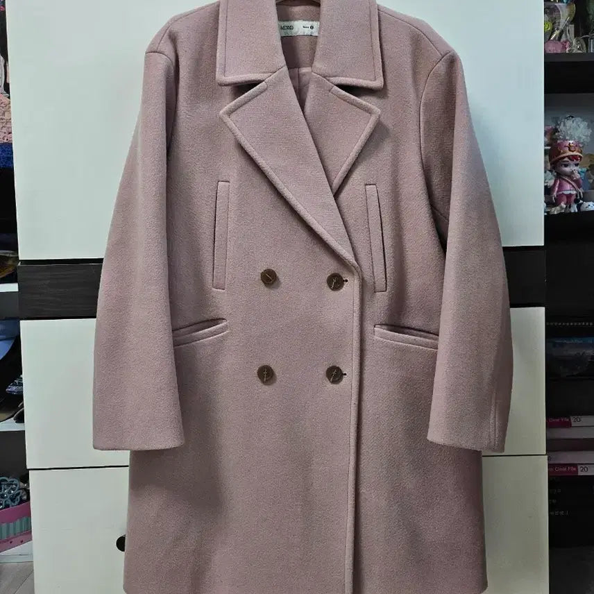 [BUNJANG] MIXXO Soft Pink Wool Blend Coat - Size S / 미쏘 연핑크 울 모직 코트