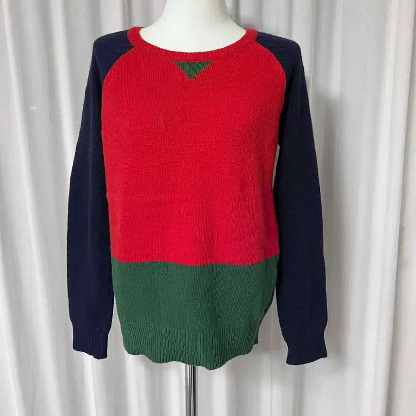 [BUNJANG] Colorblock Raglan Knit Red / [새상품] 배색 나그랑 레글런 레드 니트